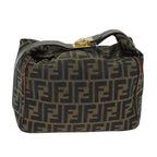 FENDI Zucca Canvas Vanity Pouch Brown Black77628