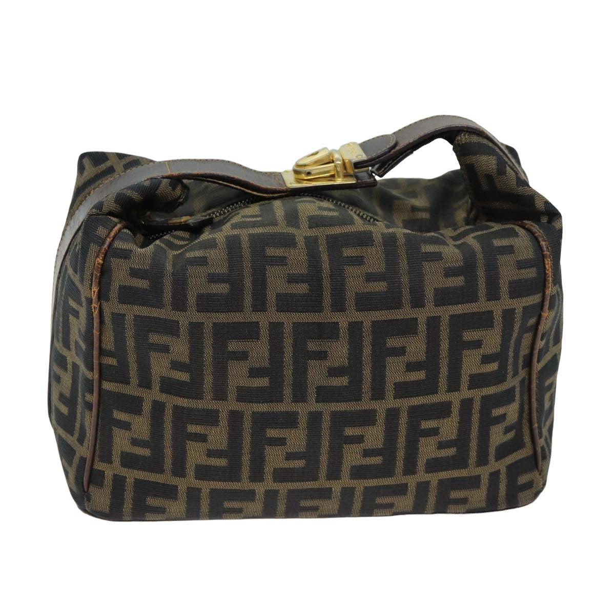 FENDI Zucca Canvas Vanity Pouch Brown Black77628