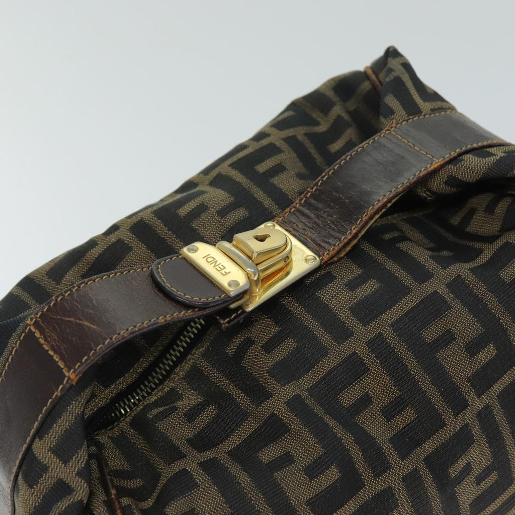 FENDI Zucca Canvas Vanity Pouch Brown Black77628
