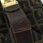 FENDI Zucca Canvas Vanity Pouch Brown Black77628