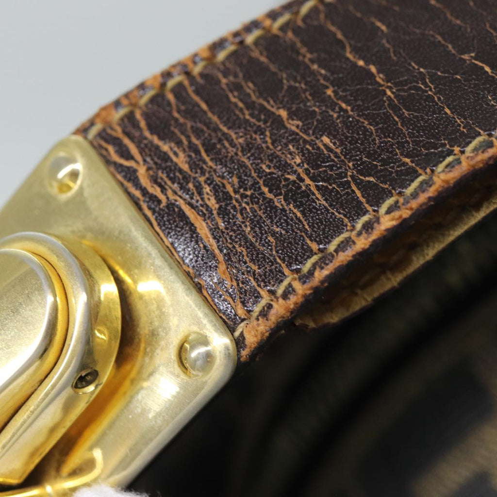 FENDI Zucca Canvas Vanity Pouch Brown Black77628