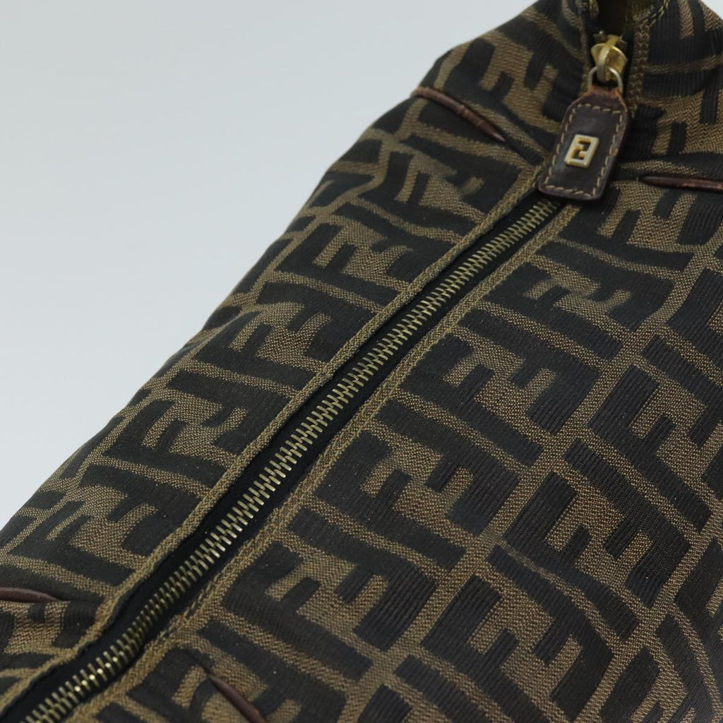 FENDI Zucca Canvas Vanity Pouch Brown Black77628
