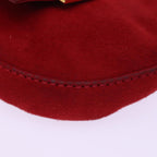 FENDI Mini Croissant Hand Bag Suede Red77631