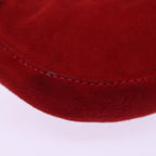 FENDI Mini Croissant Hand Bag Suede Red77631