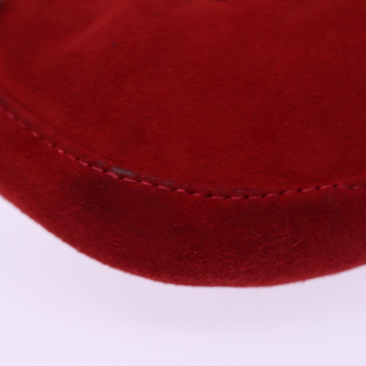 FENDI Mini Croissant Hand Bag Suede Red77631