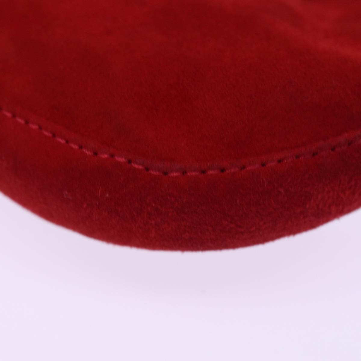 FENDI Mini Croissant Hand Bag Suede Red77631