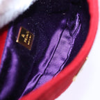 FENDI Mini Croissant Hand Bag Suede Red77631