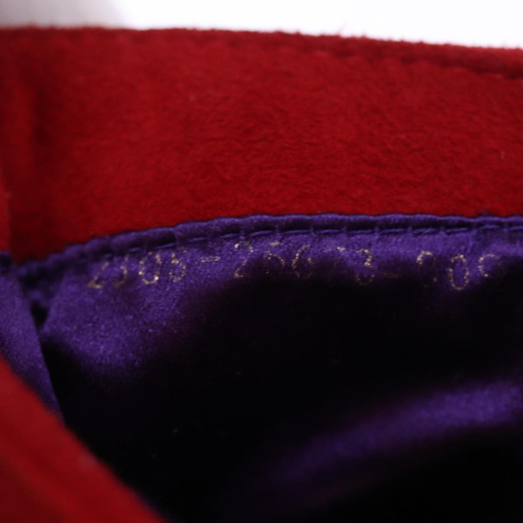 FENDI Mini Croissant Hand Bag Suede Red77631