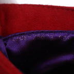 FENDI Mini Croissant Hand Bag Suede Red77631