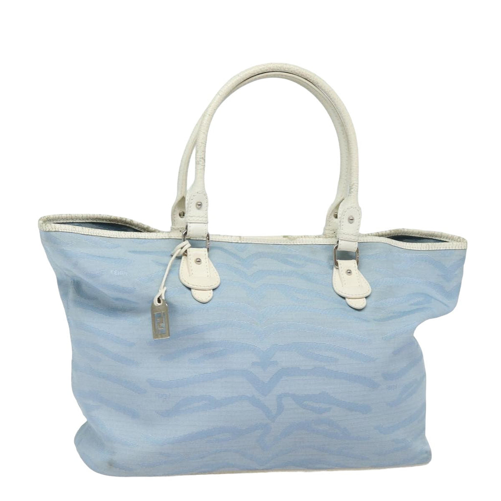 FENDI Tote Bag Canvas Light Blue 12429077643