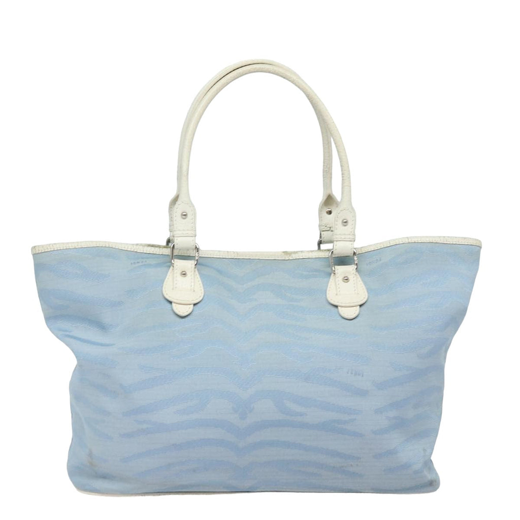 FENDI Tote Bag Canvas Light Blue 12429077643