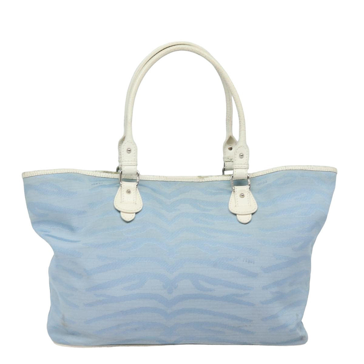 FENDI Tote Bag Canvas Light Blue 12429077643