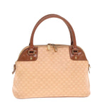 CELINE Macadam Canvas Hand Bag PVC Leather Beige Auth 77645