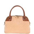 CELINE Macadam Canvas Hand Bag PVC Leather Beige Auth 77645