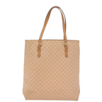 CELINE Macadam Canvas Tote Bag PVC Leather Beige Auth 77647