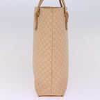 CELINE Macadam Canvas Tote Bag PVC Leather Beige Auth 77647