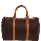 CELINE Macadam Canvas Boston Bag PVC Leather Brown  77648