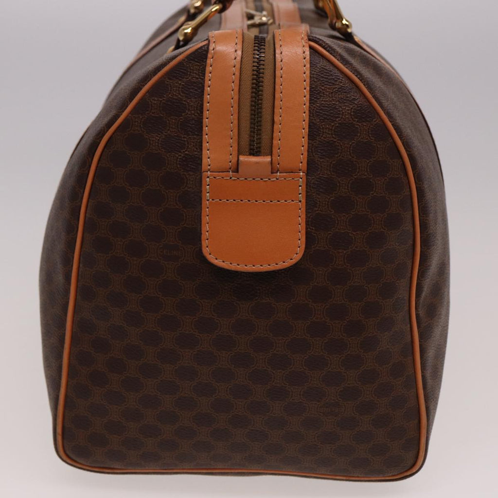 CELINE Macadam Canvas Boston Bag PVC Leather Brown  77648