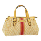 CELINE Macadam Canvas Hand Bag Beige  77703