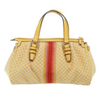 CELINE Macadam Canvas Hand Bag Beige  77703