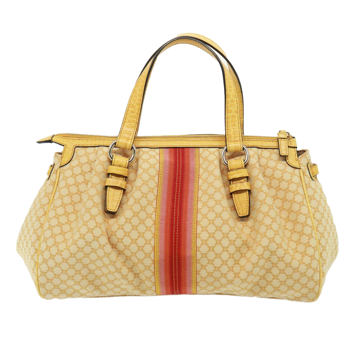 CELINE Macadam Canvas Hand Bag Beige  77703