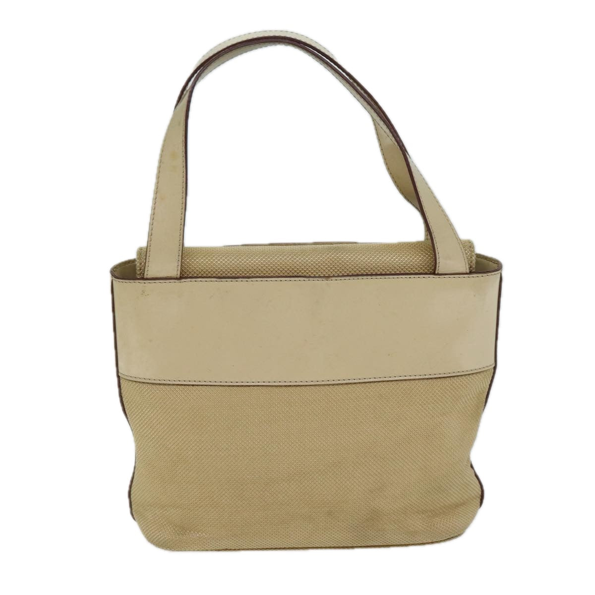 CELINE Hand Bag Canvas Beige Auth 77718