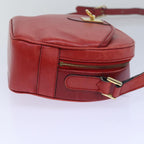 CELINE Shoulder Bag Leather Red  77720
