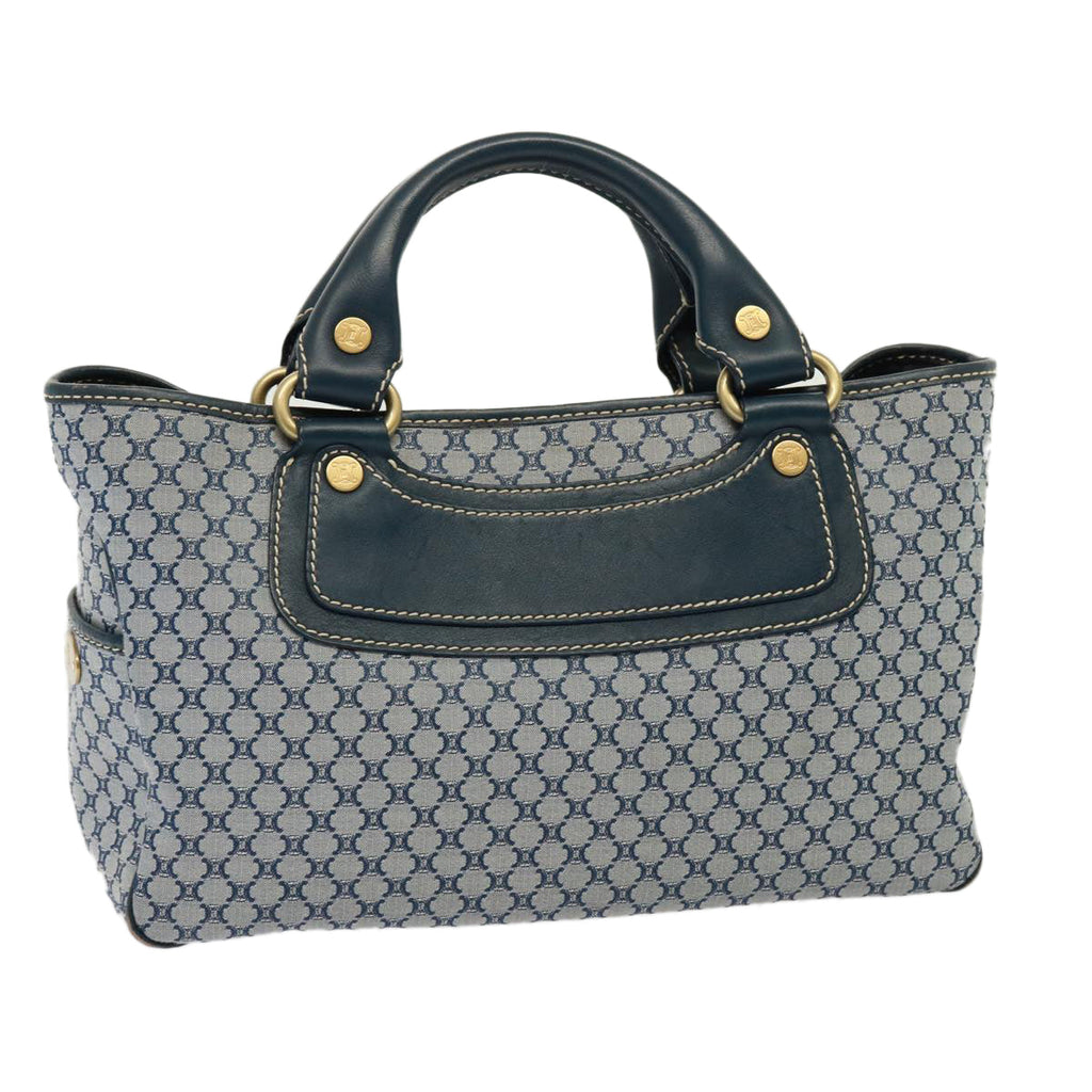 CELINE Macadam Canvas Hand Bag Navy  77737