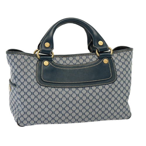 CELINE Macadam Canvas Hand Bag Navy  77737