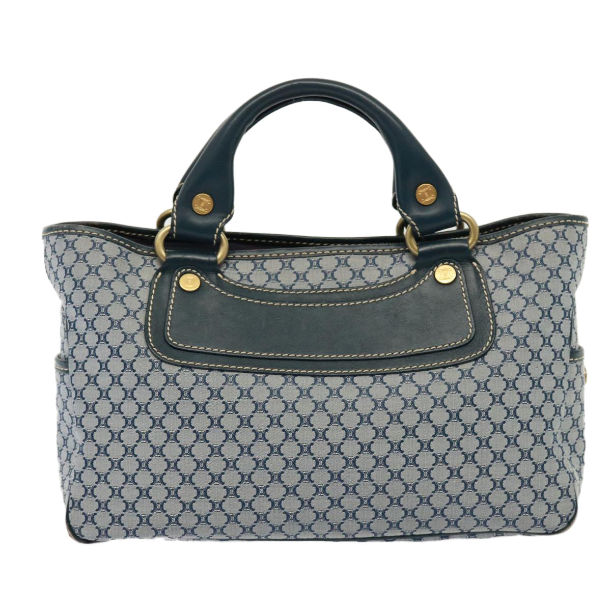 CELINE Macadam Canvas Hand Bag Navy  77737