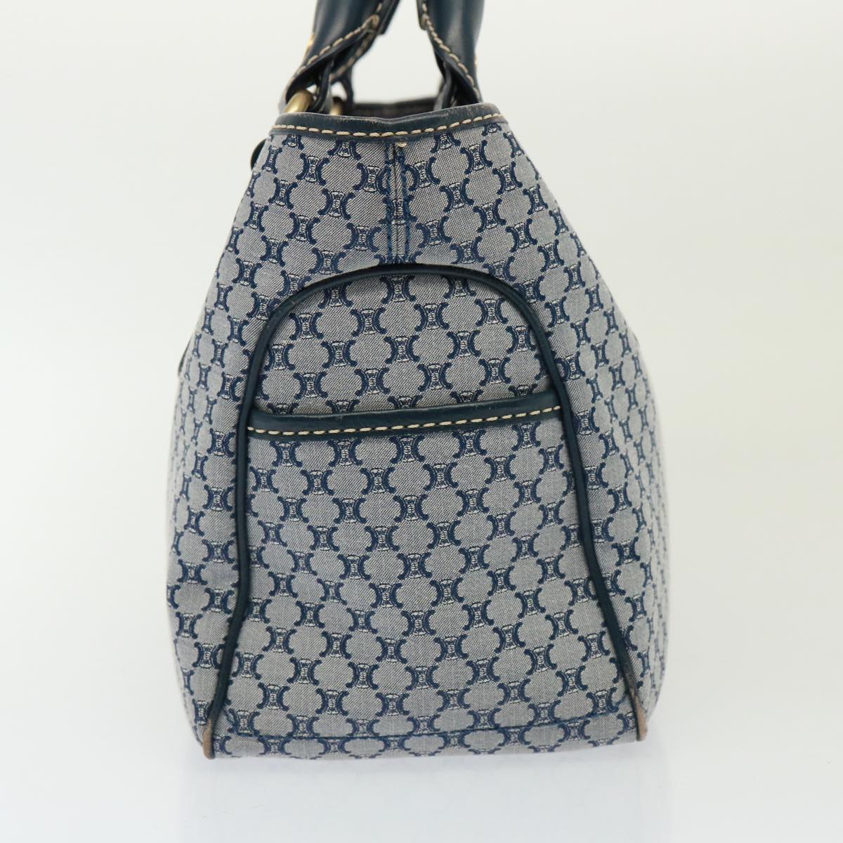 CELINE Macadam Canvas Hand Bag Navy  77737