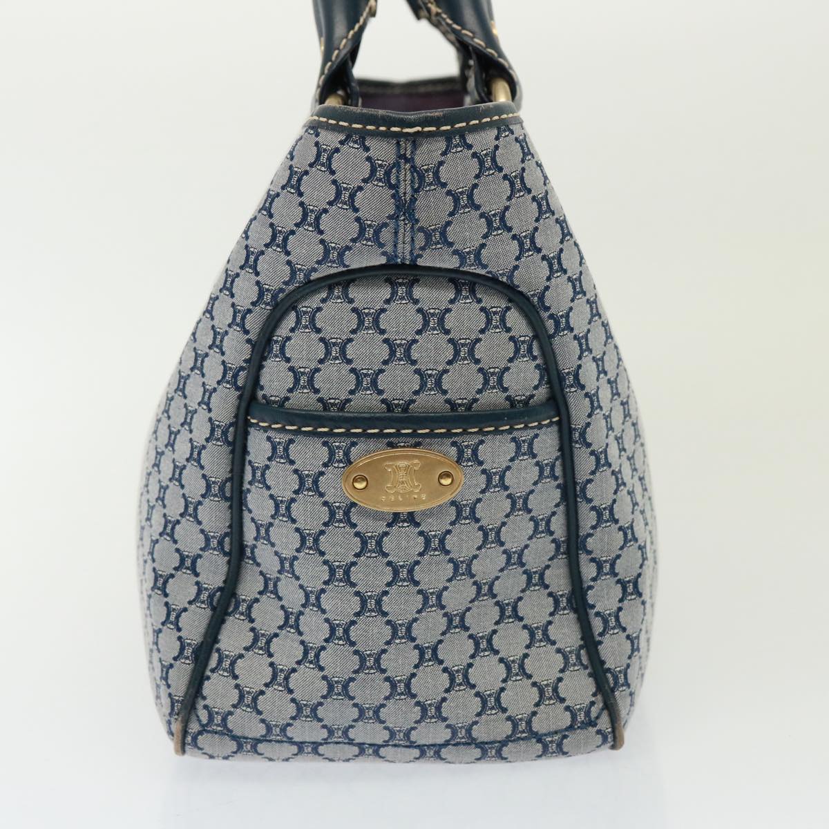 CELINE Macadam Canvas Hand Bag Navy  77737