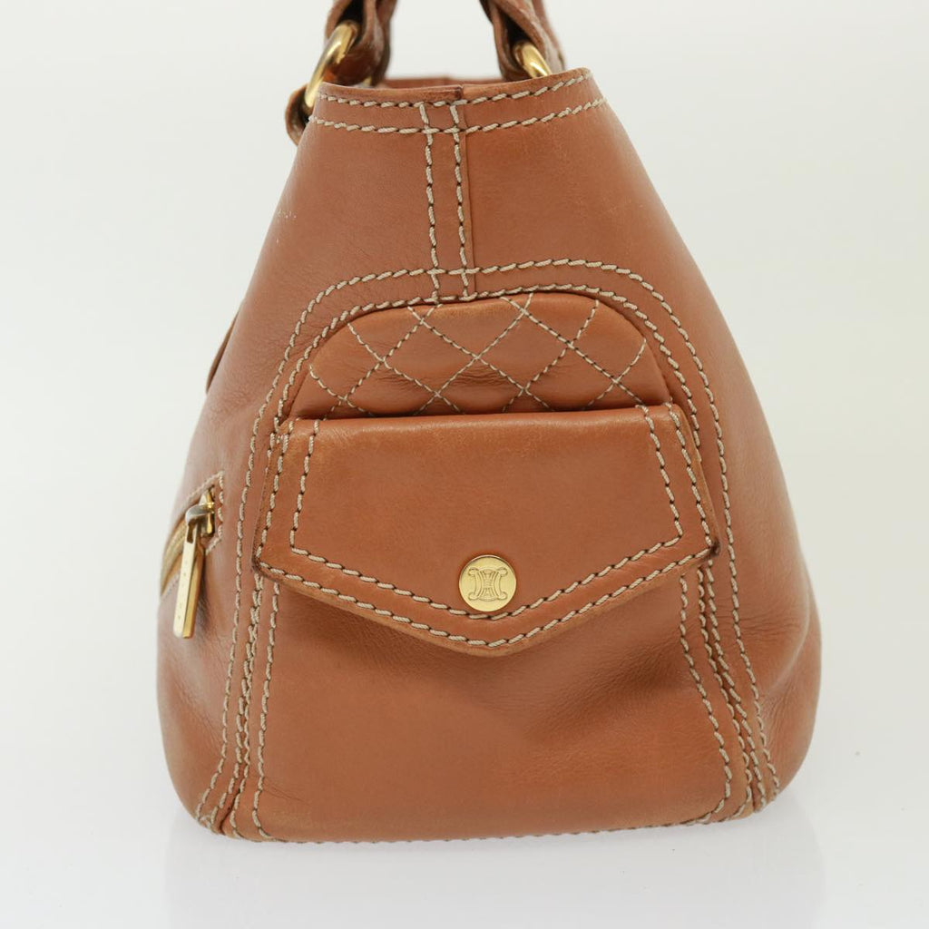 CELINE Hand Bag Leather Brown  77738