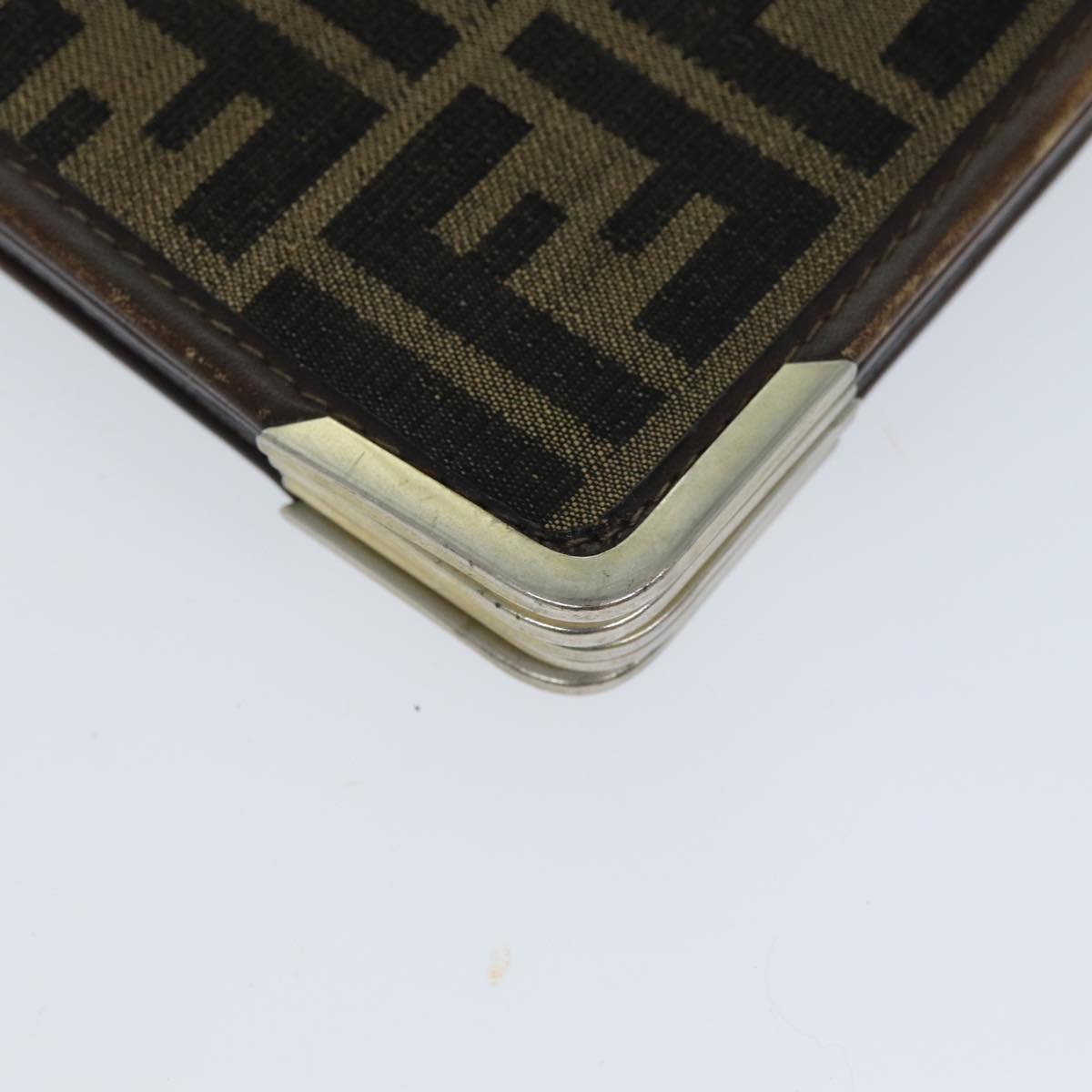 FENDI Zucca Canvas Shoulder Bag Brown Black77742