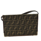 FENDI Zucca Canvas Shoulder Bag Brown Black77742