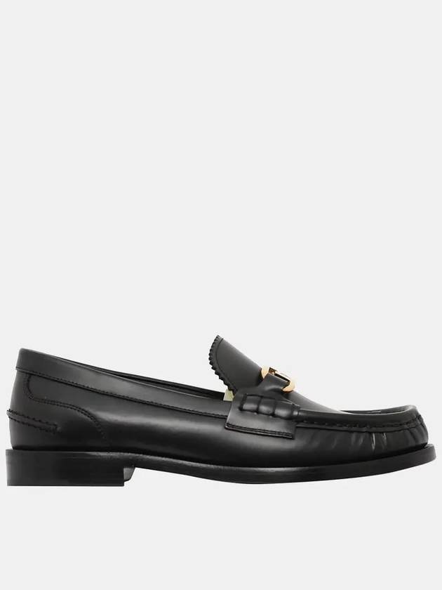 Fendi O'Lock Buckle Leather Loafers Black