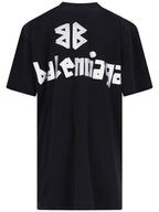 Balenciaga Logo Print T-Shirt Short Dress Black