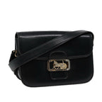 CELINE Shoulder Bag Leather Black  77808