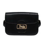 CELINE Shoulder Bag Leather Black  77808