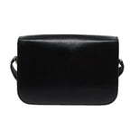 CELINE Shoulder Bag Leather Black  77808