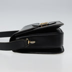 CELINE Shoulder Bag Leather Black  77808