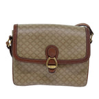 CELINE Macadam Canvas Shoulder Bag PVC Leather Beige  77809