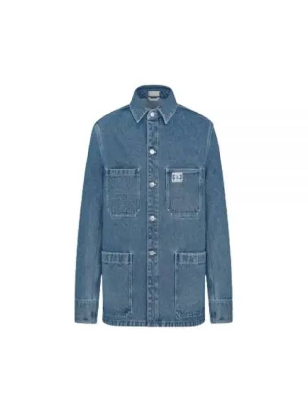 Charm Overshirt Cotton Twill Denim Jacket Blue Dior