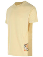 Burberry Check Label Cotton Short Sleeve T-Shirt Beige