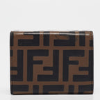 Fendi Brown/black Zucca Leather F Is Fendi Trifold Wallet
