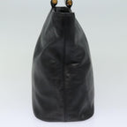 CELINE Hand Bag Leather Black Auth 77841