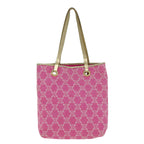 CELINE Paris Macadam Canvas Tote Bag Pink Auth 77842