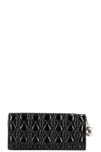 CHRISTIAN DIOR Lady Dior Pouch Patent Clutch Black