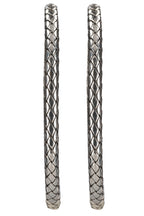 BOTTEGA VENETA Hoop Earrings Intrecciato Silver