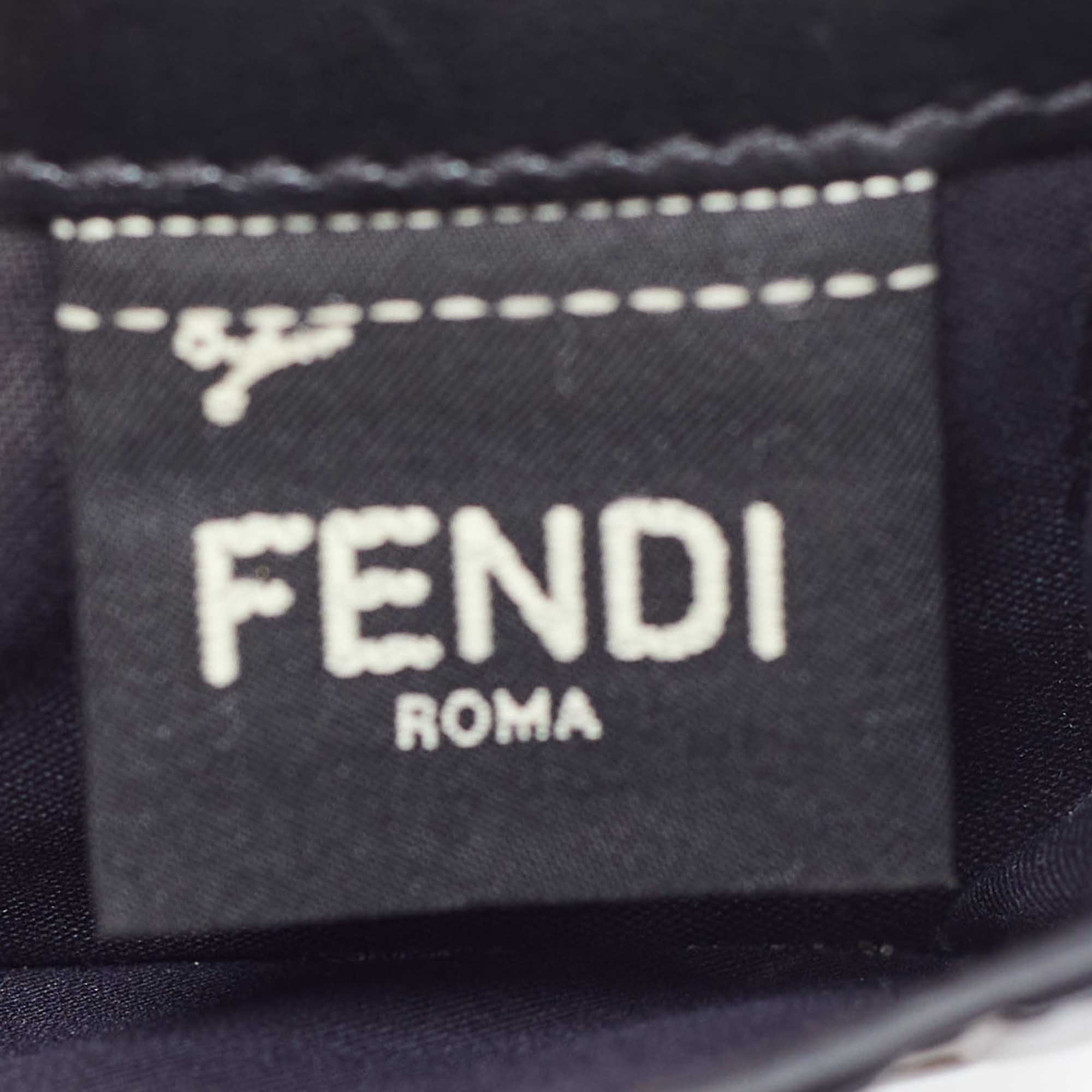 Fendi Brown/black Zucca Leather F Is Fendi Trifold Wallet